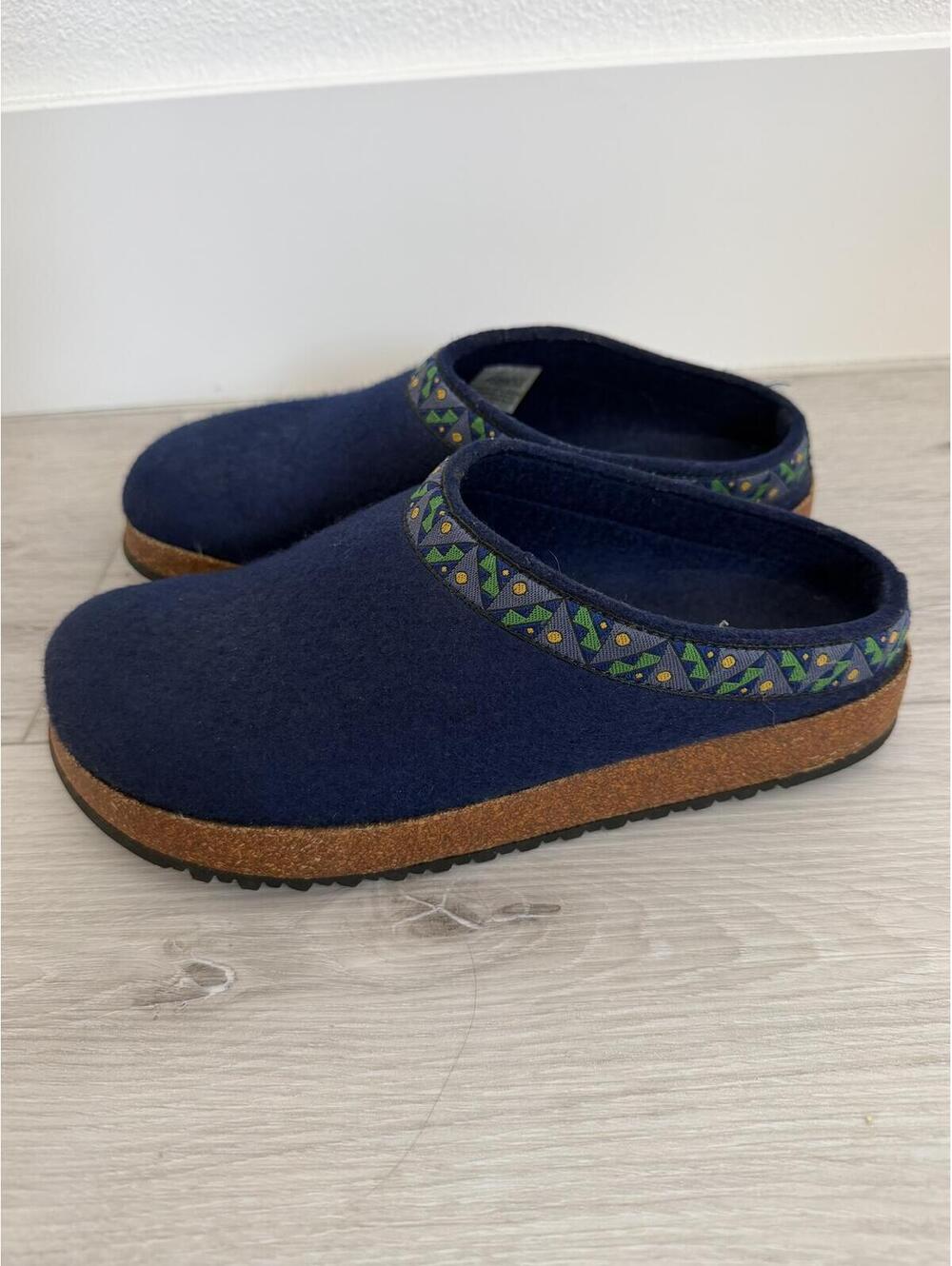 Vintage L.L.Bean Boiled Wool Clog Mule Slippers Sz 7 Boho Adventure Loungewear